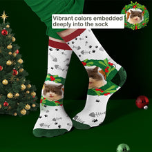 Load image into Gallery viewer, Custom Mistletoe &amp; Fishbone Christmas Socks – Personalized Holiday Gift for Her

