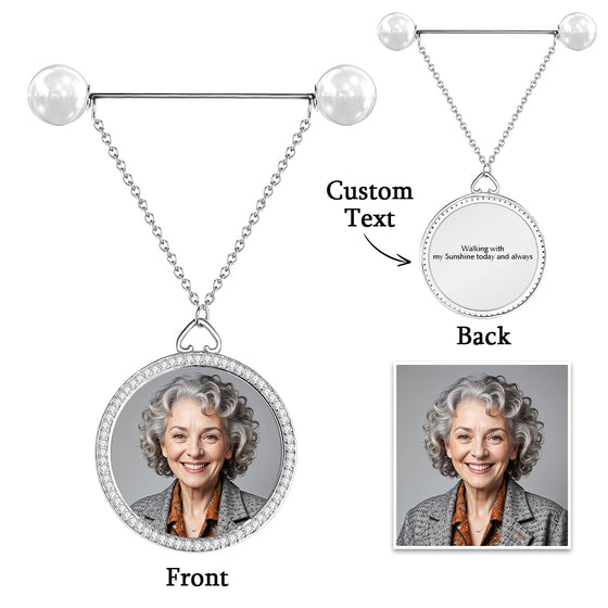 Personalized Pearl Bouquet Charm Brooch – Wedding Anniversary Gift for Bride