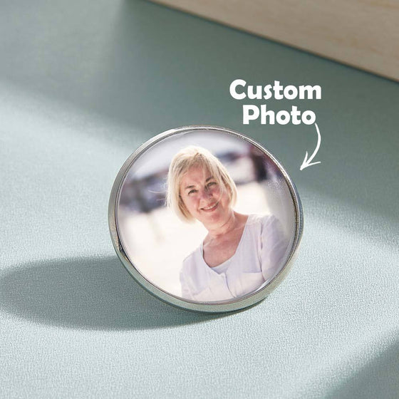 Personalized Memorial Wedding Lapel Pin with Photo
