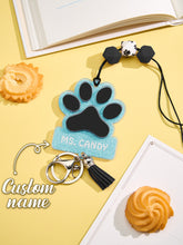 Load image into Gallery viewer, Personalized Glitter Paw ID Badge Lanyard with Text Beads and Tassels for Teachers and Pet Lovers
