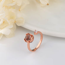 Load image into Gallery viewer, Custom Projection Ring – I Love You in 100 Languages Adjustable Ring