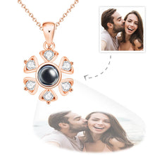 Load image into Gallery viewer, Custom Projection Flower Photo Necklace – 925 Sterling Silver