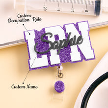 Load image into Gallery viewer, Personalized Glitter Name Acrylic Badge Reel for Nurses and Doctors
