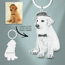 Load image into Gallery viewer, Personalized Photo Engraved Stainless Steel Keychain – Memorial Pet Gift