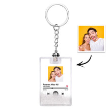 Load image into Gallery viewer, Custom Photo Quicksand Keychain with Scannable Music Code &amp; LED Light
