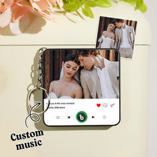 Load image into Gallery viewer, FridgeBeats Custom Photo &amp; Text Music Keychain – Playable Music Box Bag Charm
