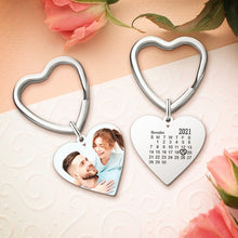 Load image into Gallery viewer, Engraved Photo Keychain – Personalized Heart Design