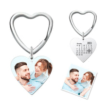 Load image into Gallery viewer, Engraved Photo Keychain – Personalized Heart Design