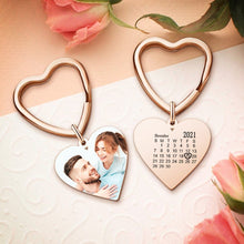 Load image into Gallery viewer, Engraved Photo Keychain – Personalized Heart Design