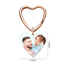 Load image into Gallery viewer, Engraved Photo Keychain – Personalized Heart Design