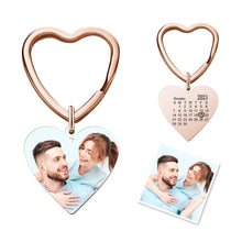 Load image into Gallery viewer, Engraved Photo Keychain – Personalized Heart Design