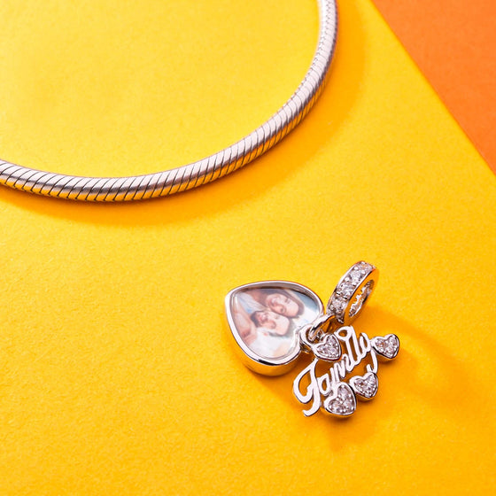 Personalized Heart Photo Charm – Creative Gift for Family