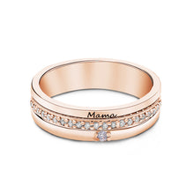 Load image into Gallery viewer, Personalized Birthstone Ring – Engraved Text Jewelry Gift for Women
