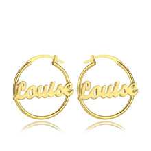 Load image into Gallery viewer, Custom Name Hoop Earrings – Personalized Statement Jewelry