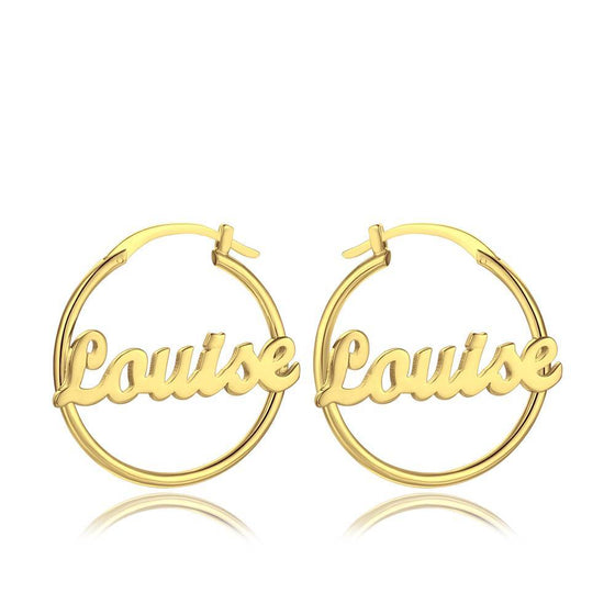 Custom Name Hoop Earrings – Personalized Statement Jewelry