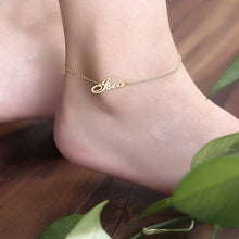 Load image into Gallery viewer, Personalized Name Anklet – Sterling Silver