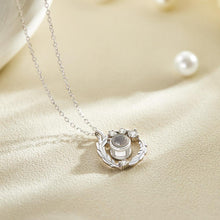 Load image into Gallery viewer, Custom Wreath Photo Projection Necklace – 925 Sterling Silver