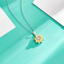 Load image into Gallery viewer, Custom Sunflower Projection Photo Necklace – 925 Sterling Silver
