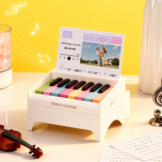 Custom Photo & Date Playable Piano Bluetooth Speaker – Personalized Gift for Piano Lovers