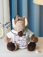 Load image into Gallery viewer, Personalized Animal Plush Stuffed Toy – Baby Birth Announcement Gift
