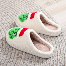 Load image into Gallery viewer, Christmas Grinch Cotton Slippers – Cozy Holiday Home Shoes
