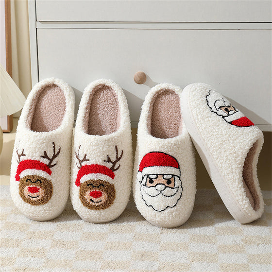 Christmas Gingerbread Man Cotton Slippers – Santa Claus Home Shoes