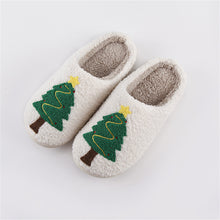 Load image into Gallery viewer, Christmas Tree Cotton Slippers – Cozy Holiday Home Shoes
