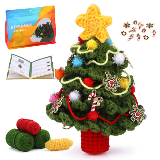 Christmas Tree DIY Crochet Kit for Beginners –Gift for Adults & Kids
