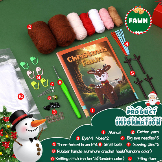 Christmas Deer DIY Crochet Kit for Beginners