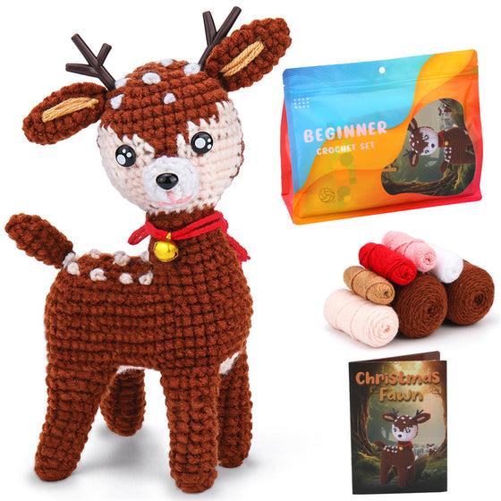 Christmas Deer DIY Crochet Kit for Beginners