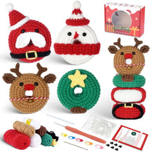 Load image into Gallery viewer, Christmas Donut DIY Crochet Kit for Beginners | Gifts for Adults and Kids
