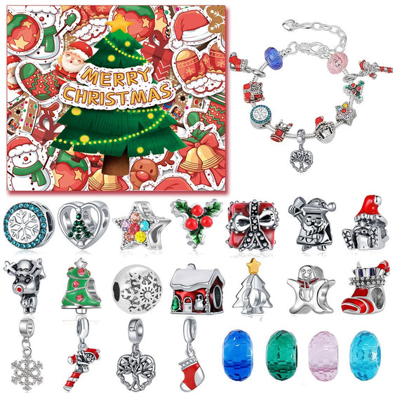 Advent Calendar Charm Box – 24-Day Christmas Countdown DIY Bracelet Set