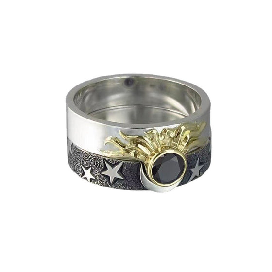 Sun and Moon Matching Couples Rings – Jewelry Gift for Lovers