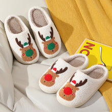 Load image into Gallery viewer, Cute Reindeer Christmas Slippers – Cozy Holiday Footwear
