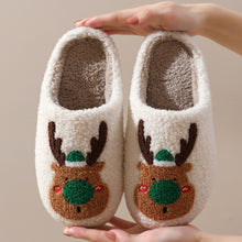 Load image into Gallery viewer, Cute Reindeer Christmas Slippers – Cozy Holiday Footwear
