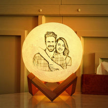 Load image into Gallery viewer, Personalized Custom Photo Moon Lamp with Name – Engraved Touch Light
