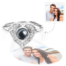 Load image into Gallery viewer, Custom Angel Wing Projection Ring – Personalized Photo Heart Ring for Her
