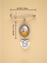 Load image into Gallery viewer, Personalized Angel Wings Photo Charm Brooch – Wedding Memorial Gift for Bride
