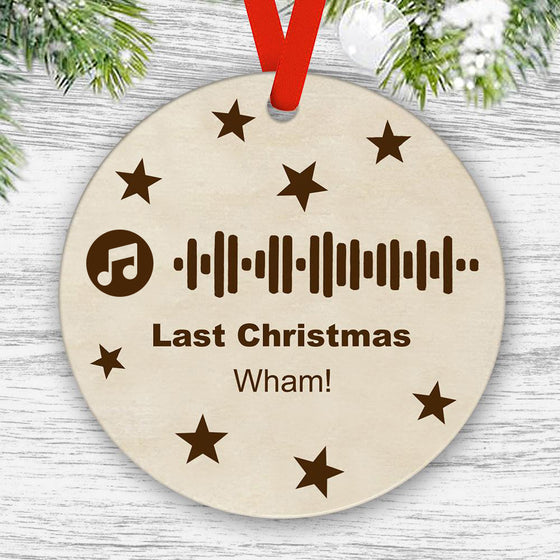 Custom Engraved Music Code Christmas Ornament