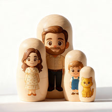 Load image into Gallery viewer, Personalized Portrait Nesting Doll Custom Photo Family Portrait Cartoon Style Gift Photo Christmas Gift

