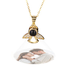 Load image into Gallery viewer, Customized Angel Pendant Photo Projection Necklace – 925 Silver