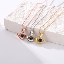 Load image into Gallery viewer, Personalized Anchor Projection Necklace with Heart – 925 Sterling Silver