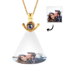 Load image into Gallery viewer, Personalized Anchor Projection Necklace with Heart – 925 Sterling Silver