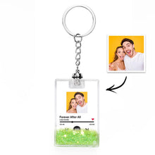 Load image into Gallery viewer, Custom Photo Quicksand Keychain with Scannable Music Code &amp; LED Light
