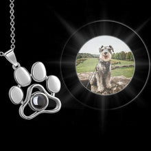 Load image into Gallery viewer, Custom Cat Paw Color Photo Projection Necklace – Copper
