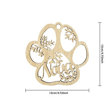 Load image into Gallery viewer, Personalized Wood Pet Paw Christmas Ornament
