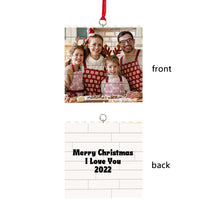 Load image into Gallery viewer, Personalized Building Brick Puzzle Photo Block Christmas Ornament
