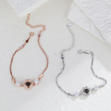 Load image into Gallery viewer, Personalized Bow Heart Projection Bracelet – 925 Sterling Silver