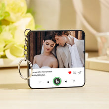 Load image into Gallery viewer, FridgeBeats Custom Photo &amp; Text Music Keychain – Playable Music Box Bag Charm
