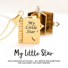 Load image into Gallery viewer, Personalized My Little Star Book Necklace – Adjustable Locket Pendant with Message Inside
